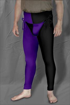 Two Color Tights - Black/Purple<br>39-42 x 30-32