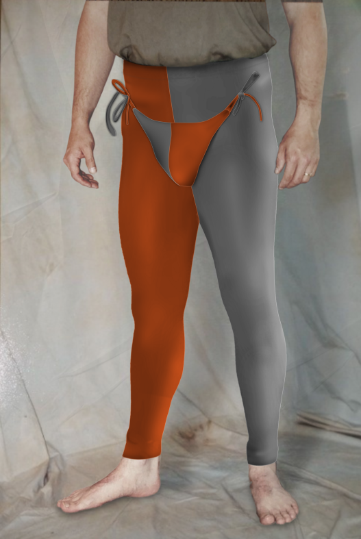 Two Color Tights: Orange/Heather Gray 28-33 x 31