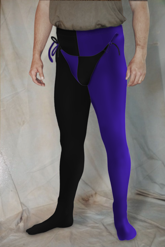 Two Color Tights - Black/Purple<br>39-42 x 30-32