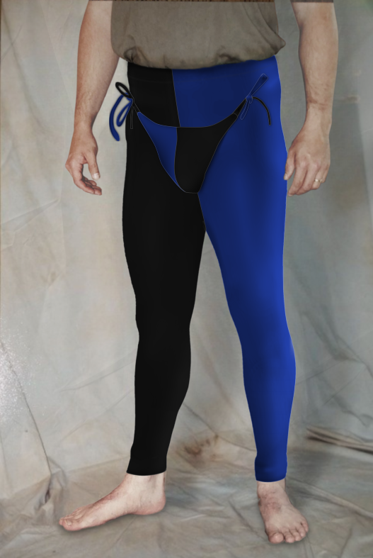 Two Color Tights - Black/Royal Blue 43-48"w x 30"i