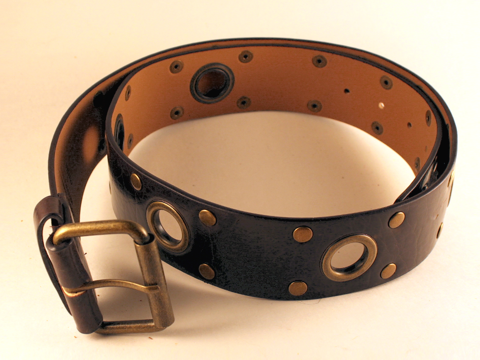 Brown leather-look belt