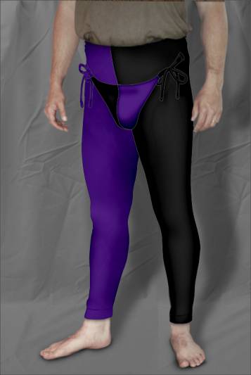 Parti-Color Tights - Black/Purple<br>39-42w x 30i