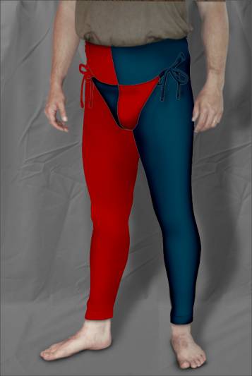 Two Color Tights - Teal/Red<br>28-33 x 28-30