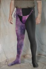 Two Color Tights - Black/Purple Ice Dye<br>34-38 x 30