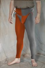 Two Color Tights: Orange/Heather Gray 28-33 x 31