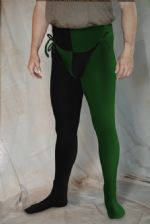 Two Color Tights - Black/Hunter Green; 28-33w 28i