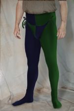 Two Color Tights - Navy/Heathered Hunter; 39-42w 32i