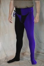 Two Color Tights - Black/Purple<br>39-42 x 30-32