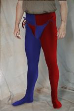 Two Color Tights - Red/Royal Blue<br>34-38 x 32