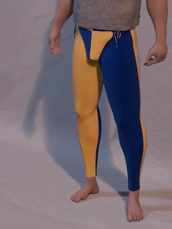 Two Color Tights 28-33 x 32 Navy Blue/Yellow
