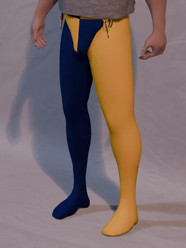 Two Color Tights 28-33 x 30 Royal Blue/Yellow