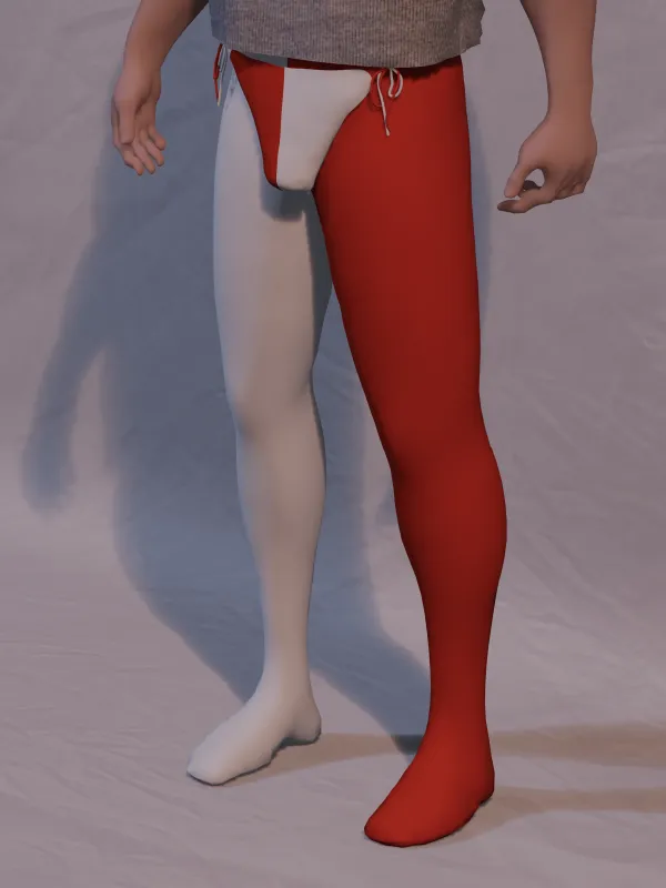 Two Color Tights 39-42 x 30 Red/White