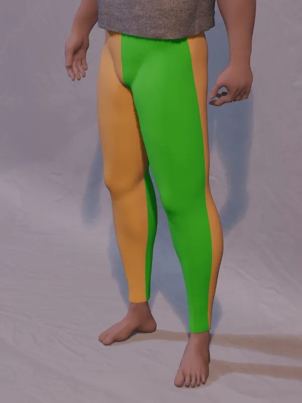 Parti-color Tights 39-42 x 26 Lime Green/Yellow