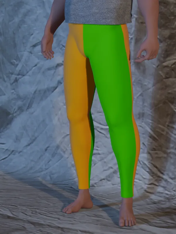 Parti-color Tights 39-42 x 26 Lime Green/Yellow