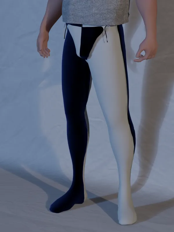Parti-color Tights 34-38 x 30 White/Black